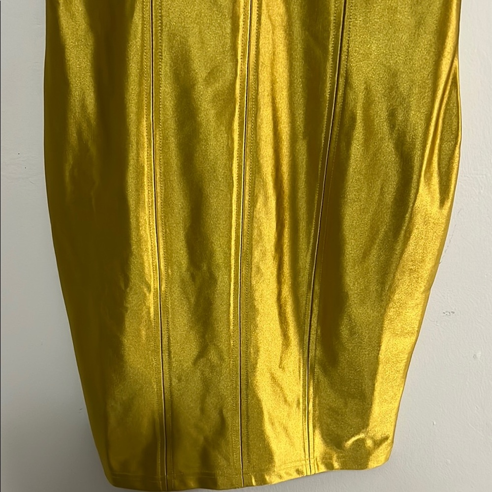 Stylish Gold Satin Bustier - Picture 4 of 12
